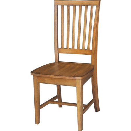 INTERNATIONAL CONCEPTS 39.2 x 18.3 x 21.3 in. Mission Side Chairs&#44; Pecan - Set of 2 C59-265P